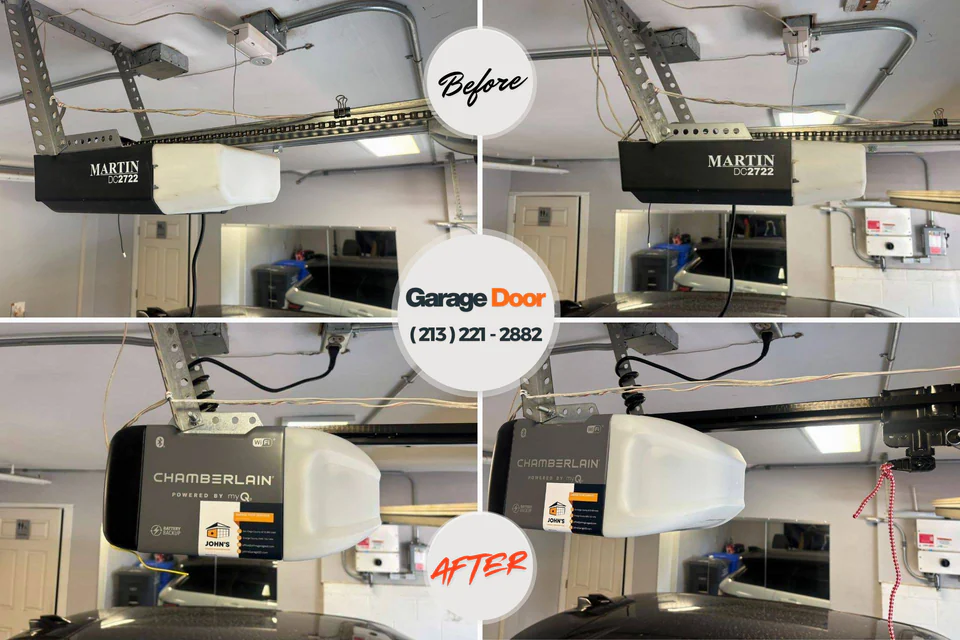 Before and after: garage door repair West Haven-Sylvan, OR